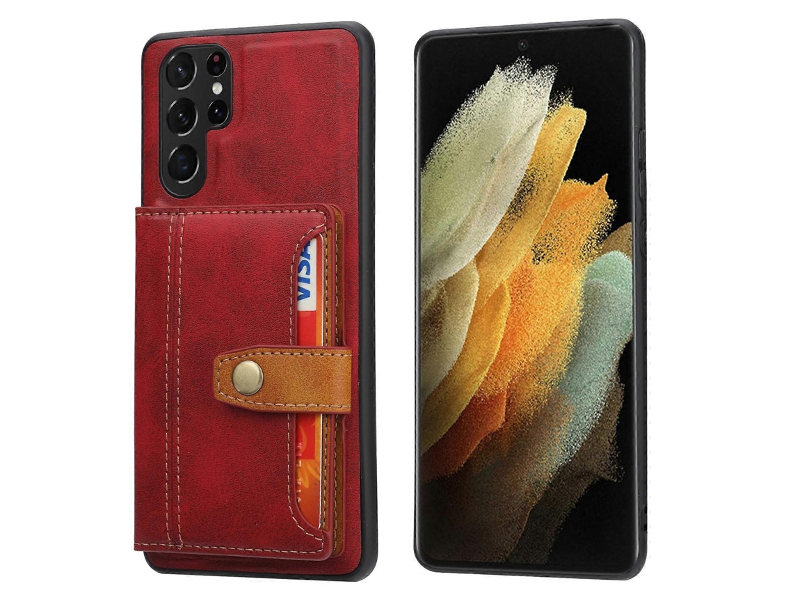 Capa Para Samsung Galaxy S23 Ultra 5g Em Tpu + Pu Na Cor Couro De Bezerro.
