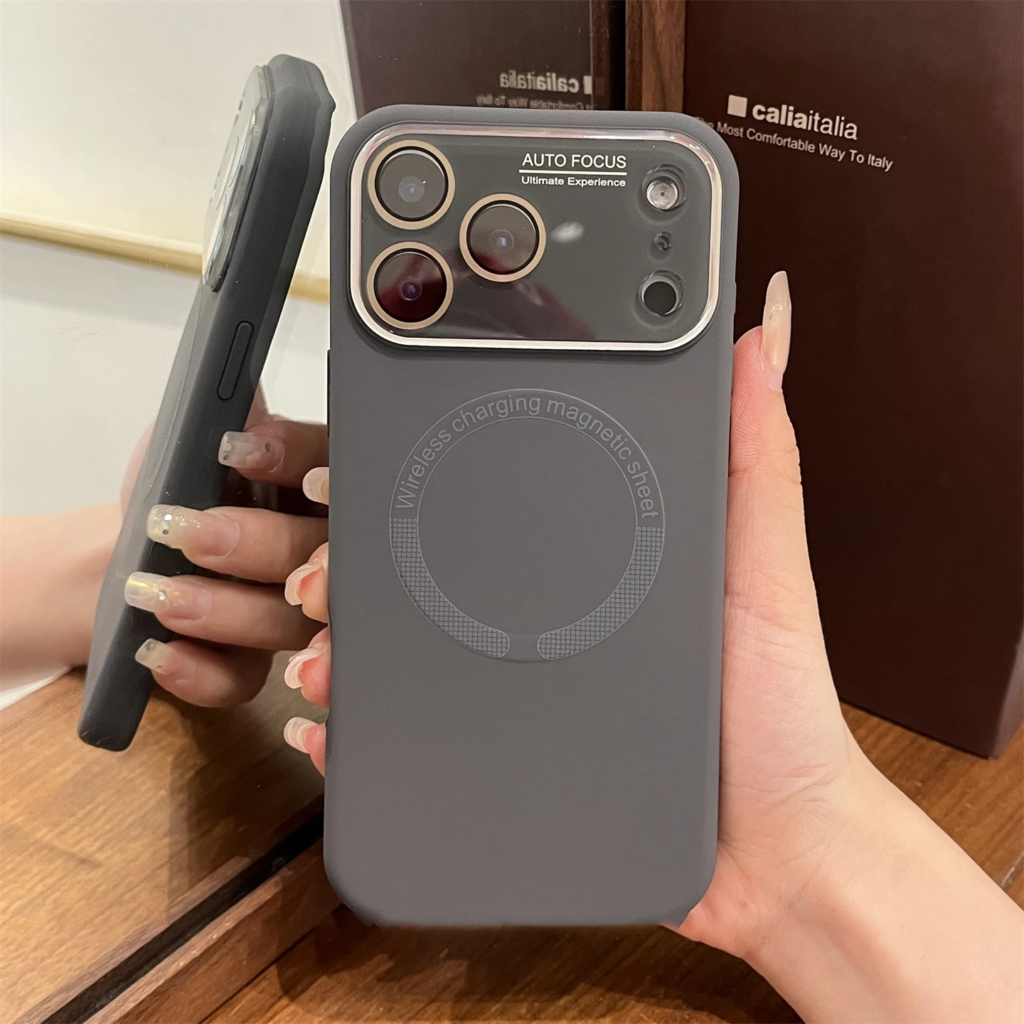Capa Protetora De Silicone Líquido Para Lente Da Câmera (iphone 16 Pro Max Cinza)