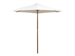 Vidaxl Guarda-sol Com Mastro Em Madeira 270x270 Cm Branco Nata