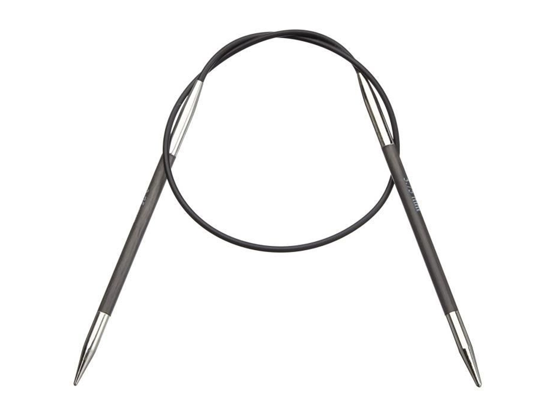 Karbonz Agulhas Circulares Fixas Preto E Prata 40 Cm X 3,75 Mm Kp41147 Knitpro