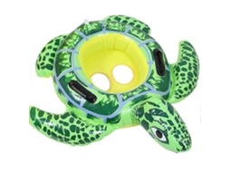 Boia Inflável Bebê Turtle Ride para Piscina, Crianças Pequenas AQUAFORGE
