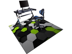 Tapete Protetor Cadeira Antiderrapante 80 X 120 Cm Piso Madeira Azulejo Tecido Azul Jogos Pisos