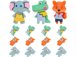 Ultechnovo 15 Etiquetas Decorativas em Formato de Animais para Caixas de Avisos, Resistentes em Metal e Plástico, Ideais para