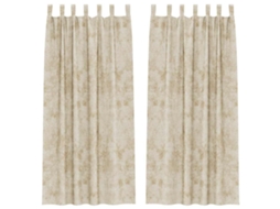 Conjunto 2 Cortinas De Veludo Vidaxl Creme Veludo (225 X 140 Cm)