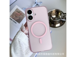 Capa Transparente Rosa Fosca Magnética Ultrafina Com Toque De Pele Para Iphone 17 Pro Max. Proteção Contra Quedas.