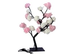 Lâmpada decorativa de rosa LED com base plástica removível simulação de árvore luz noturna S/MARCA
