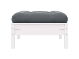 Maison Exclusive - Apoio Pés P/ Jardim Com Almofadão Antracite Pinus Maciço Branco