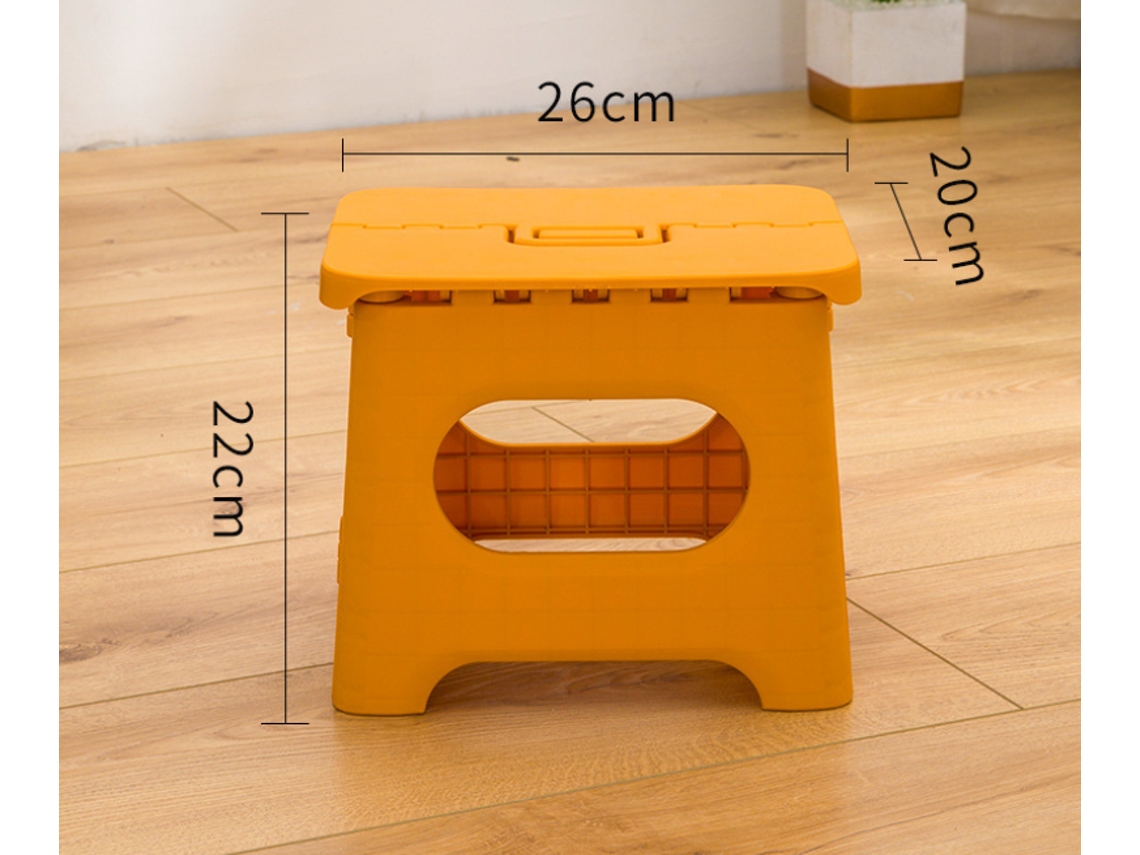 Banqueta Dobrável Portátil, Plástico, Cor Amarelo AQUAFORGE