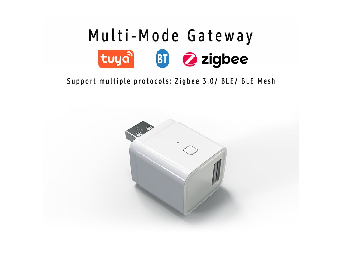 Gateway USB multifuncional 3 em 1: Controle central Bluetooth para casa inteligente e conectividade USB portátil.