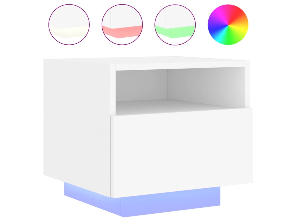 Bedside Cabinet, Bedside Cabinets Vidaxl Branco Madeira Processada (n/a)