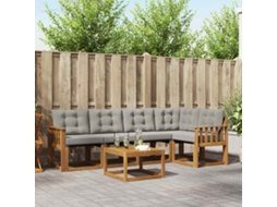 Vidaxl Conjunto De Sofás Para Exterior 6 Unid. Cinza Natural E Claro