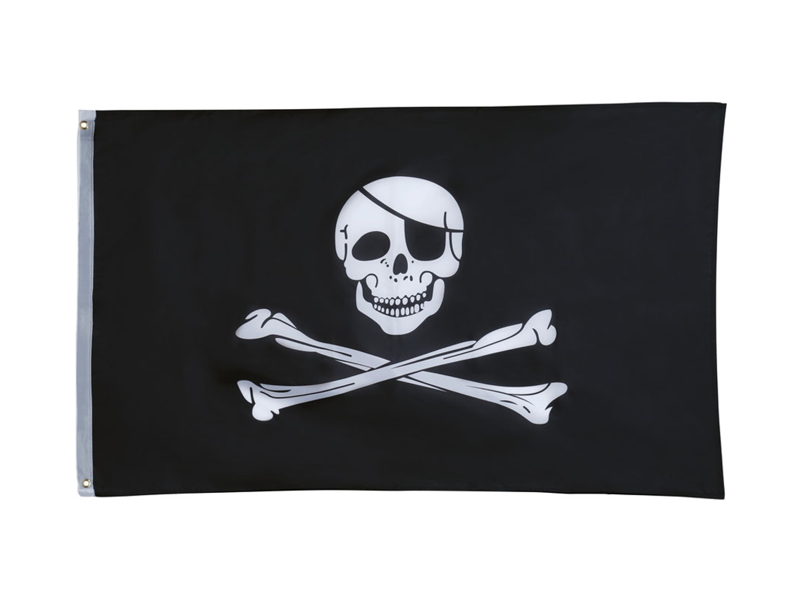 Bandeira Caveira Pirata Preta 90x150 cm