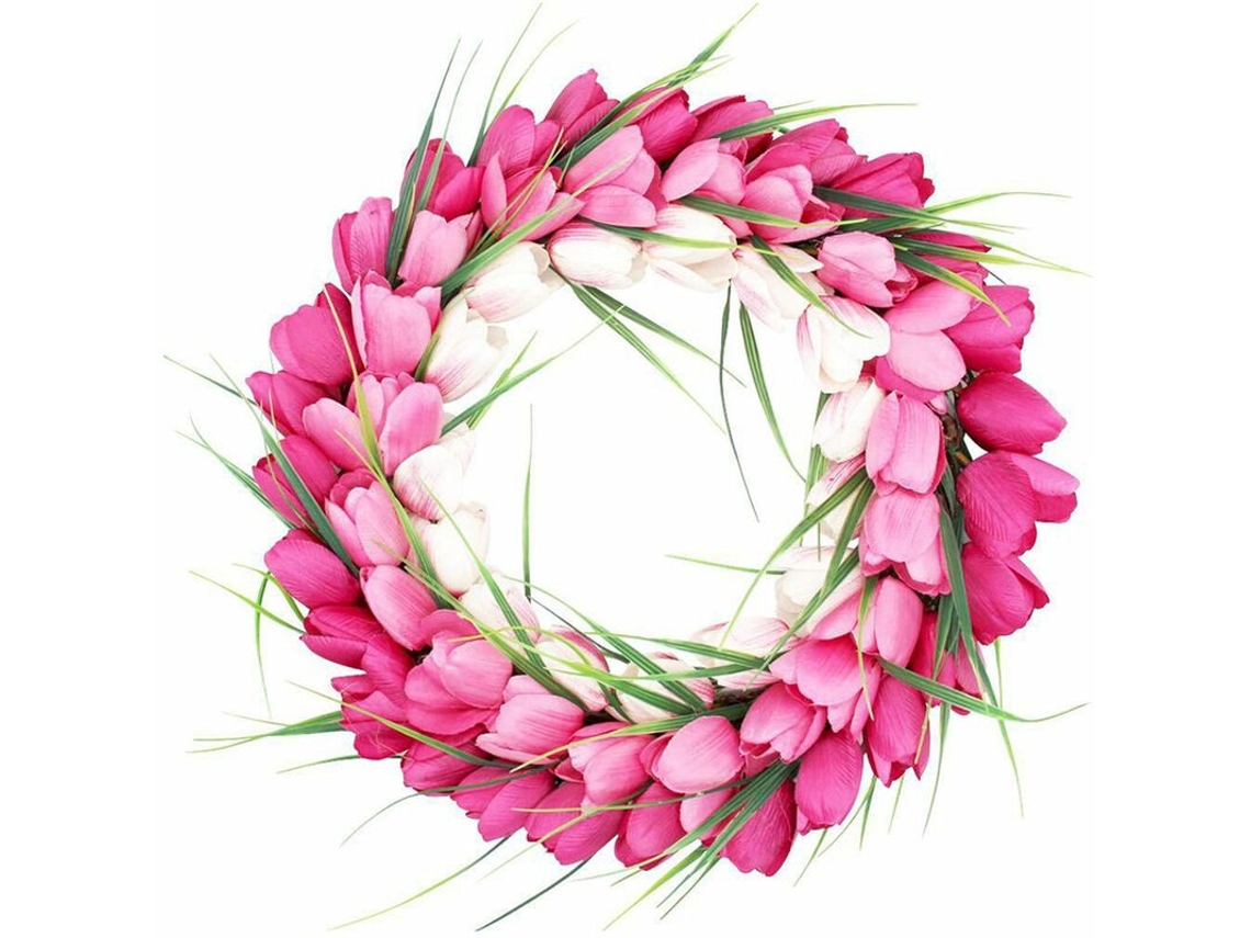 Guirlanda de Tulipas Artificiais para Decoração de Primavera, Porta, Varanda, Parede AQUAFORGE