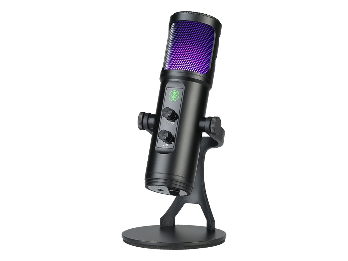 Microfone Usb Com Tripé De Luz Rgb Microfone Condensador Para Computador Pc Streaming Studio Gravação Podcast Video Gaming Mic*