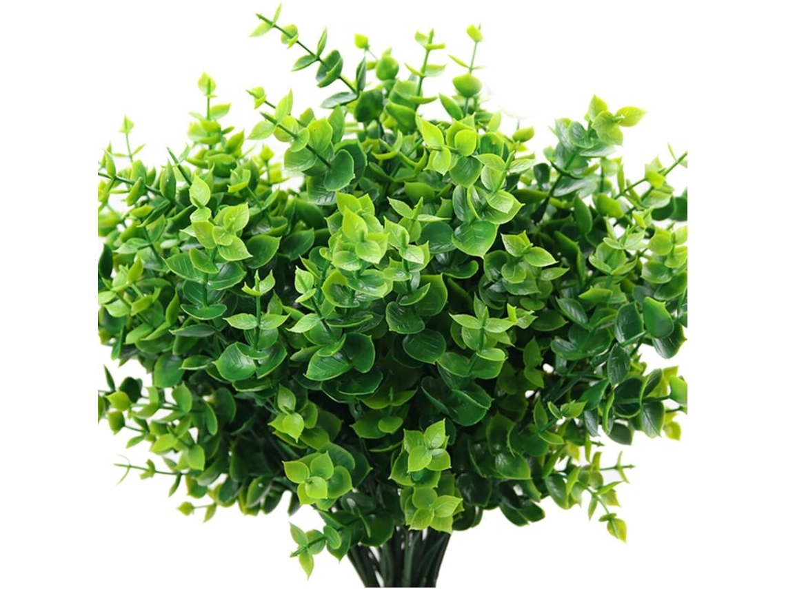 Galhos Artificiais de Buxo , Plantas Artificiais Verdes para Decoração de Casa, Jardim e Escritório BRILVIBERA (pacote com 7)