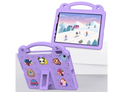 Capa Infantil Para Ipad 10.2 Com Suporte, Porta Canetas E Alça Roxo Sfushos (2019/2020/2021)