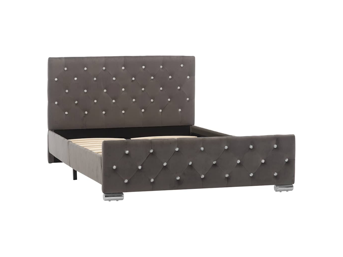 Estrutura de Cama 120x200 Cm Tecido Cinzento MAISON EXCLUSIVE