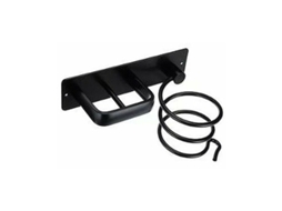 Suporte De Parede Para Secador Cabelo, Organizador Chapinha Cabelo Com Presilha, Preto - Punch