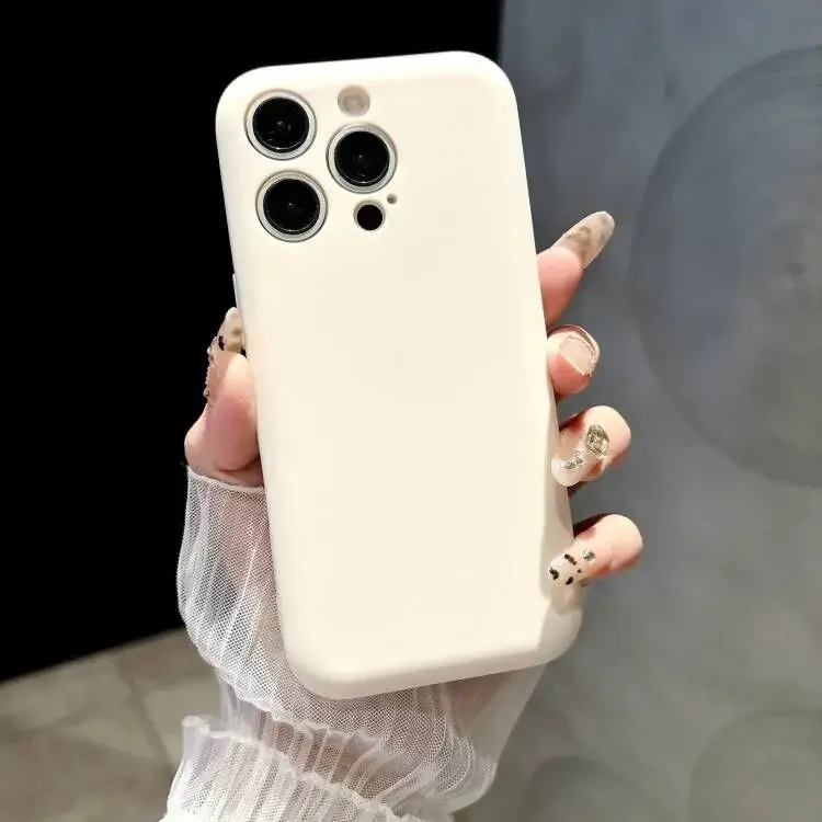 Capa De Celular Ultrafina Em Silicone Líquido, De Cor Sólida E Resistente A Impactos (iphone 14 Branco).