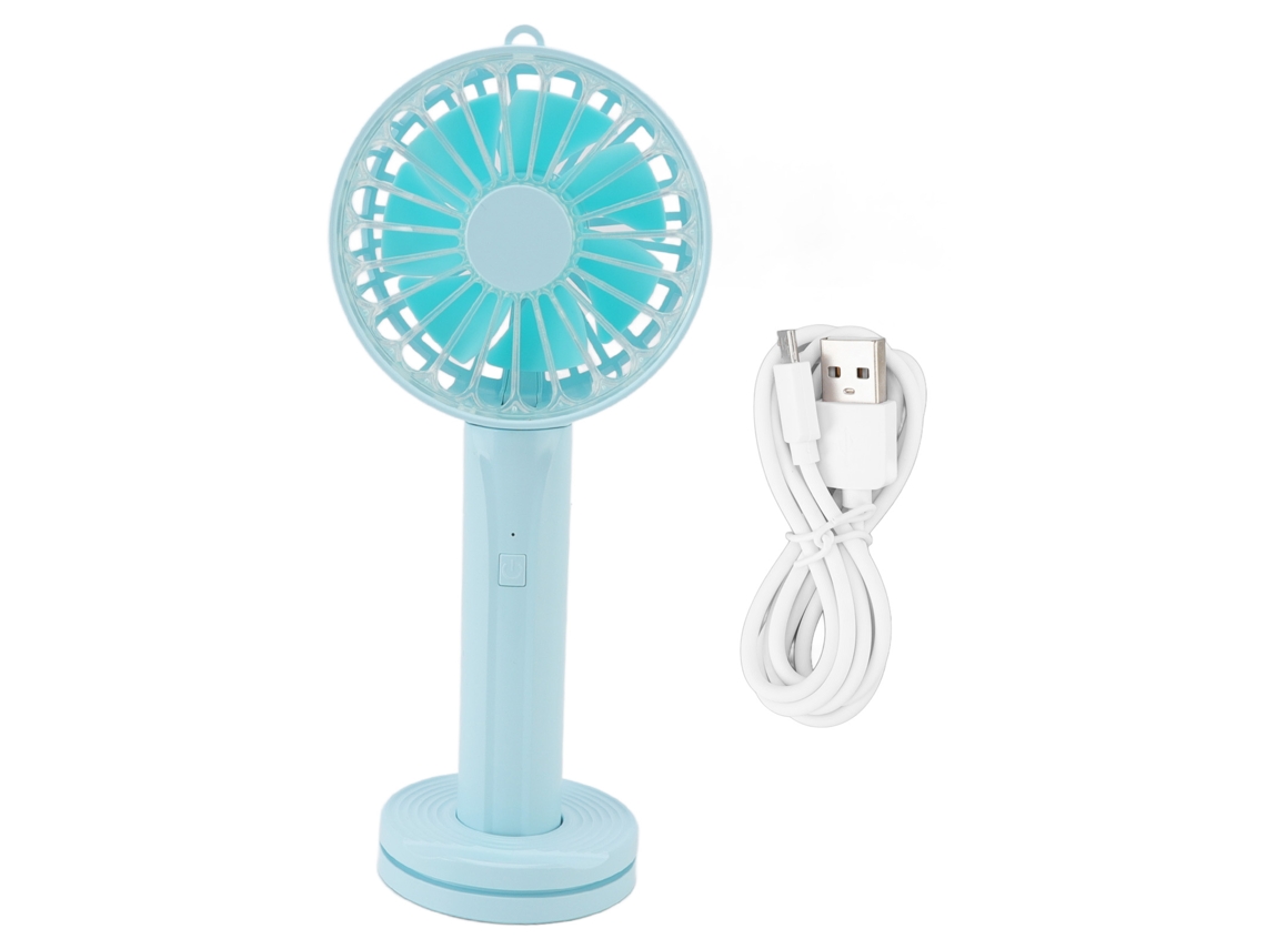 Ventilador Portátil Usb Mini com Base Azul Claro