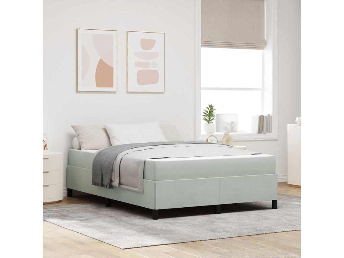 Vidaxl Estrutura Da Cama Cinzento-claro 140 X 190 Cm Tecido