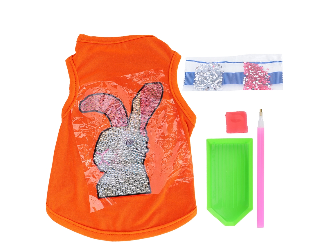 Camiseta Para Cachorro Pijama Confortável Colete Com Pedras Strass Laranja Tamanho L Para Maltês Pomerânia