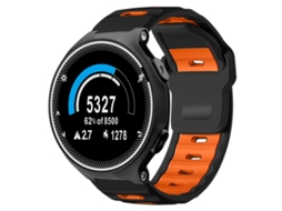 Bracelete para Garmin Silicone e Nylon Híbrido com Couro Liberação Rápida Duas Cores Preto e Vermelho XIAOMOYU (26mm)