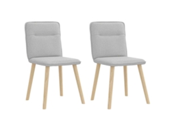 Vidaxl Cadeiras De Jantar 2 Pcs Tecido Cinza Nuvem