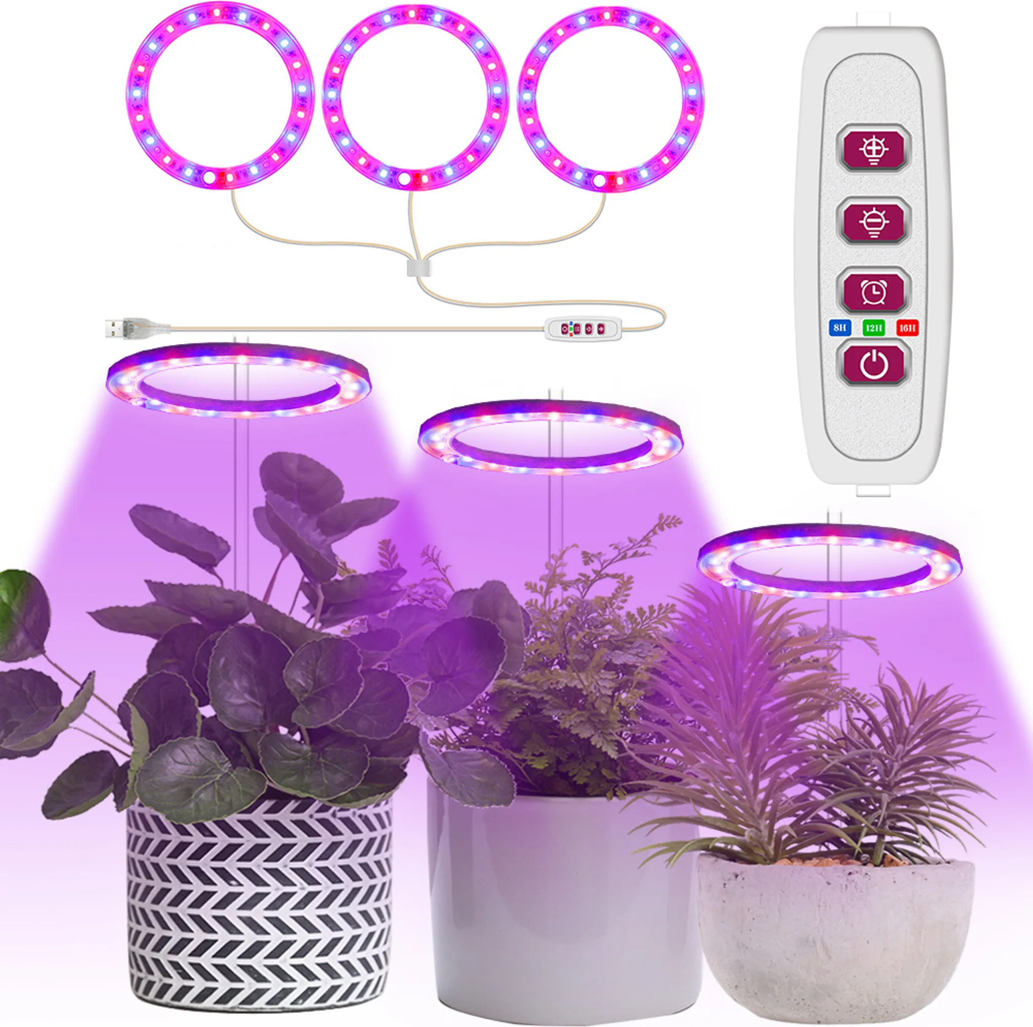 Disco de Led Vermelho e Azul Três Cabeças STELASPLEN