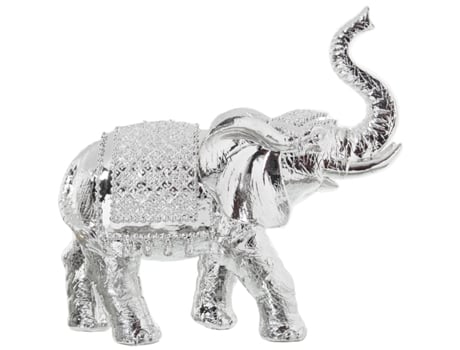 Figura Resina Elefante Prateado