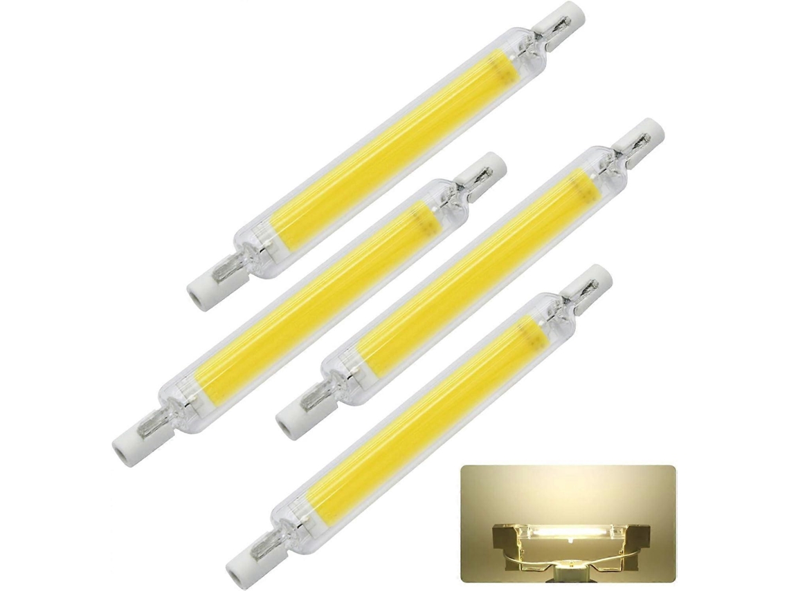 Lâmpada LED Rebe R7s 118mm 10w 220v Não Dimerizável Luz Branca Natural 4 Unidades Refletor Duplo