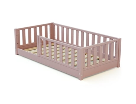 Cama Infantil Ao Nível Do Chão Madeira 70x140 Cm Sonho Jurababy