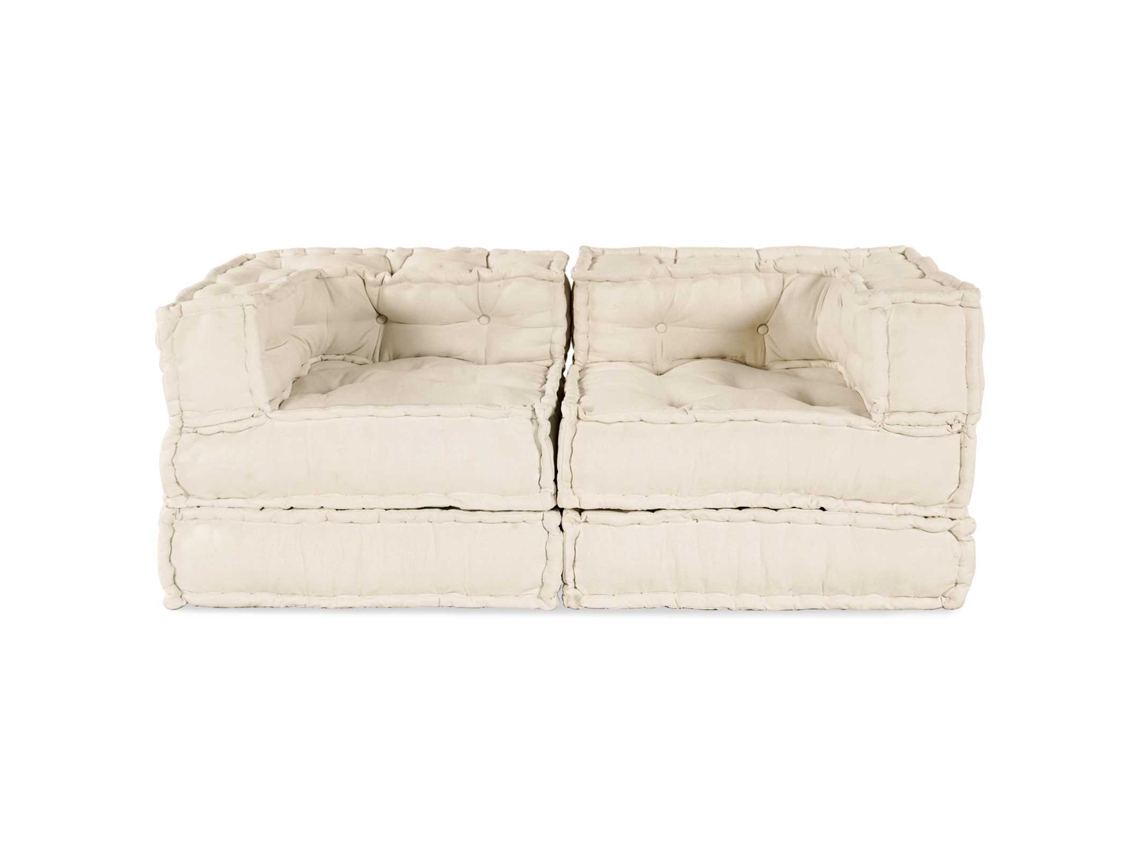 Vidaxl Unidade De Sofá Modular 2 Unid. Tecido Creme 140 X 70 X 56 Cm