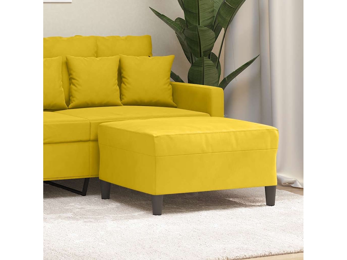 Vidaxl Apoio De Pés 70x55x41 Cm Veludo Amarelo