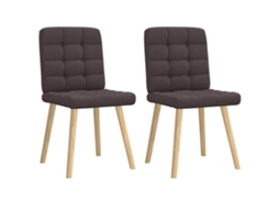 Vidaxl Cadeiras De Jantar 2 Pcs Tecido Castanho-escuro