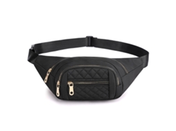 Bolsa de Cintura AQUAFORGE impermeável, zíper, portátil, viagem preta