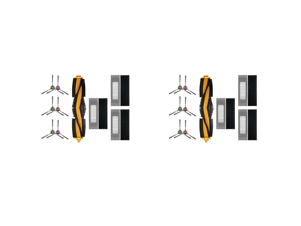 Conjunto Com 2 Unidades De Acessórios Para Aspirador De Pó Ecovacs Deebot Ozmo T8 T9 T8 Aivi: Escova Rotativa, Filtro E Escova Lateral._glo