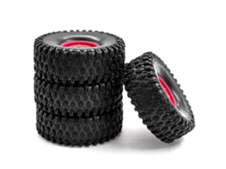 Pneus De Borracha Para Crawler Rc Com Rodas De Latão, Substituição Para Traxxas Trx-4 Axial Scx10 Carros Rc 1/10