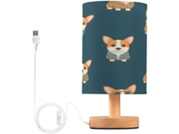 Abajur De Cabeceira Fofo Em Formato Cachorro Para Quarto, Luminária De Cabeceira Led, Luminária De Leitura Com Portas