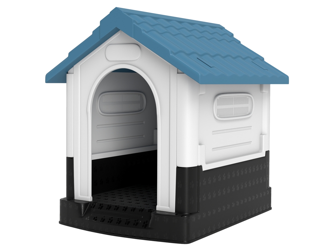 Canil Outdoor 64,5x57x66cm (cães Pequenos e Médios, Branco e Azul)