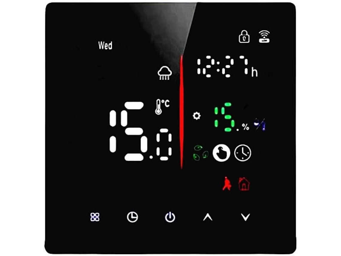 Termostato Inteligente De Parede Programável Com Wi-fi, Tela Sensível Ao Toque Lcd E