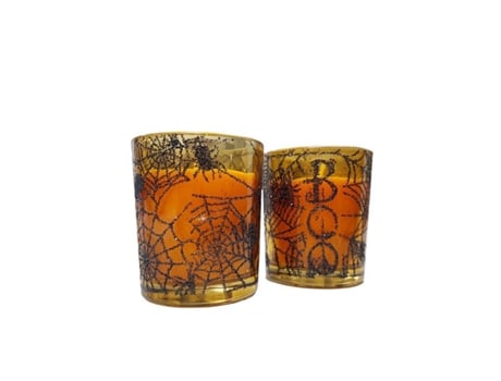 VELA HALLOWEEN EM COPO DE VIDRO 5X6CM 