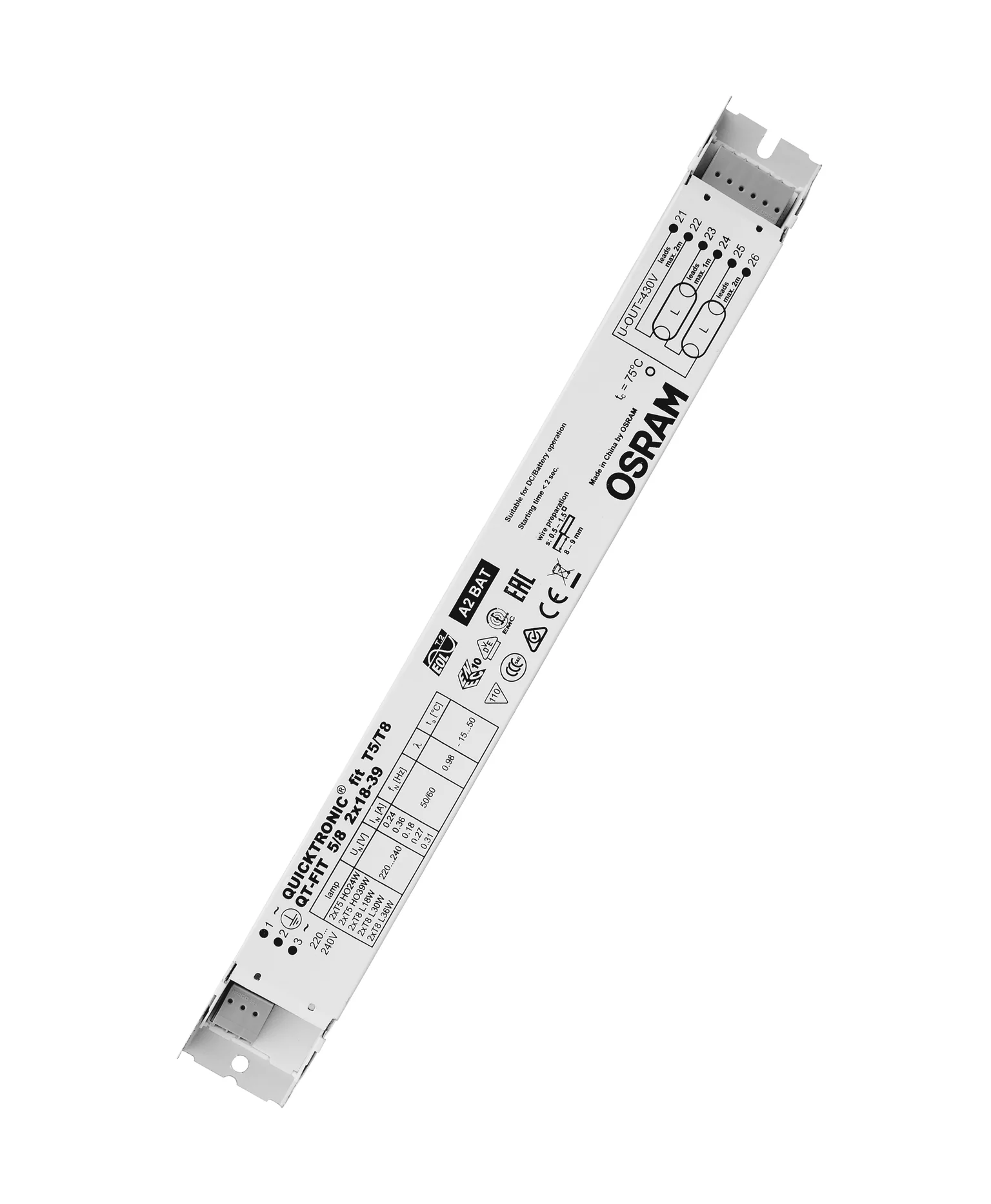 Balastro Qt-Fit 5/8 2X18-39 OSRAM