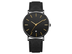 Reloj De Pulsera Analógico De Cuarzo Con Esfera Redonda Cinturón Negro
