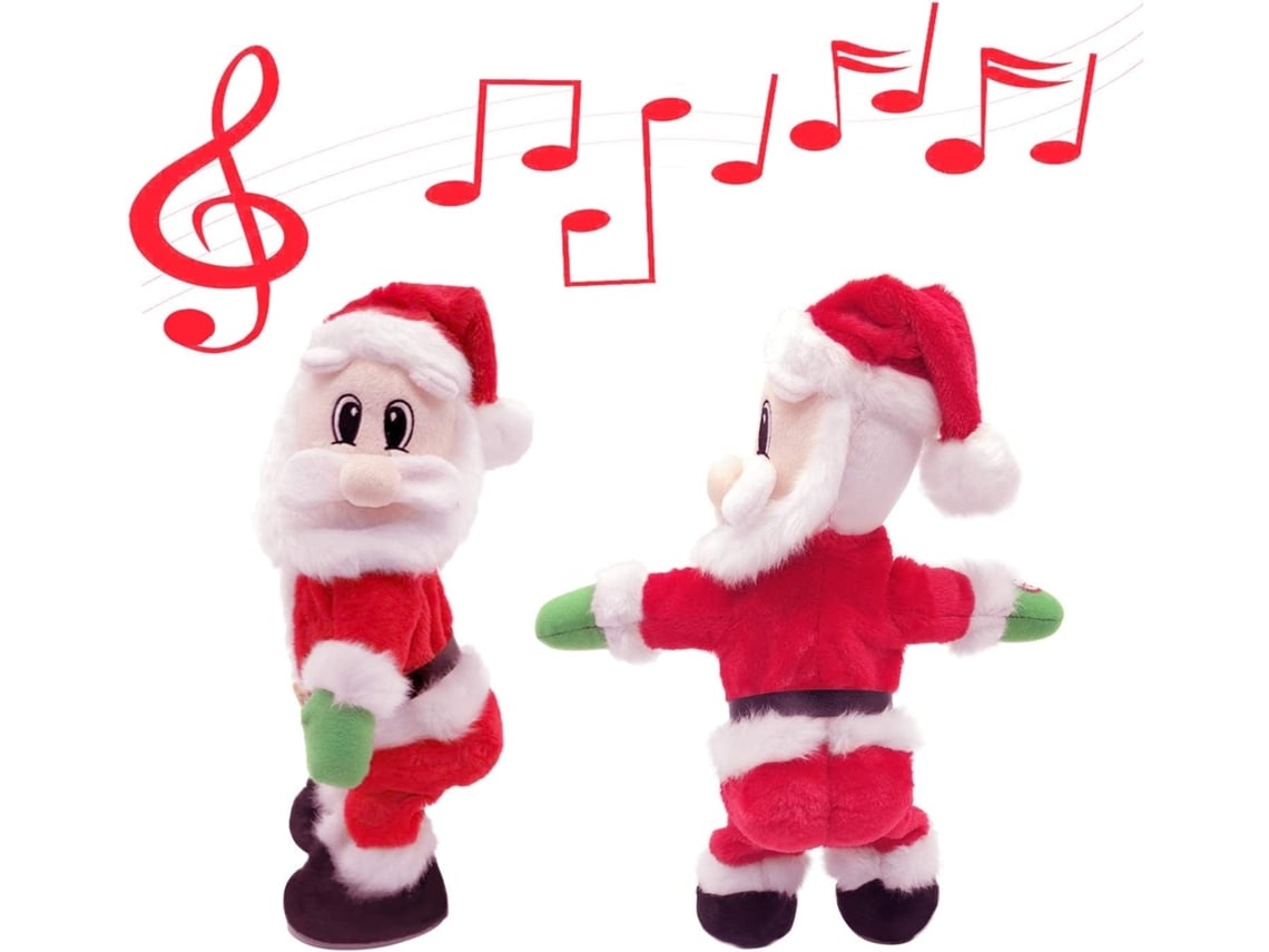 o Pai Natal Canta e Dança, Até Faz uma Interação com Movimentos de Quadril um Brinquedo de Pelúcia Elétrico Que, Educativo, Divertido STELASPLEN