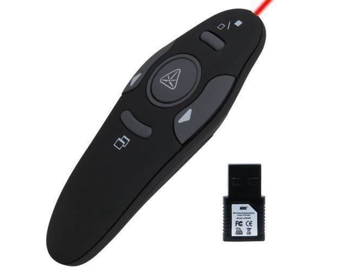 Jec Mini Red Laser Pointer Powerpoint Dispositivo de apresentação com controle remoto sem fio com navegador de páginas