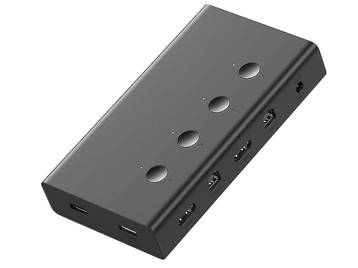 Switch Hdmi Kvm 4 Portas Usb, Hdmi 4k 60hz, 4 Entradas 1 Saída, Para Pc, Teclado Etc, 4 Cabos Usb Incluídos Preto Bestvite