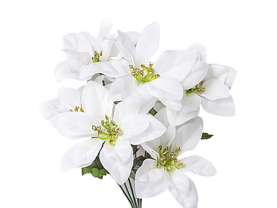 Laxiscreed Buquê De Poinsetta Artificial Branca Para Decoração Natal E Casamentos