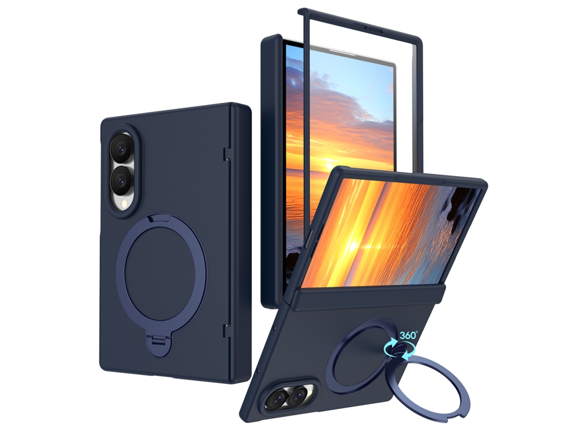 Capa Eifson Para Samsung Galaxy Z Fold8, Com Protetor De Tela, Proteção Para Dobradiças - Compatível - Azul Escuro