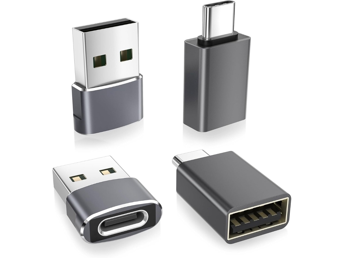 Adaptador Usb-c Para Usb 4 Unidades: Liga De Alumínio, 5gbps, Iphone, Ipad, Macbook, Samsung Galaxy Black